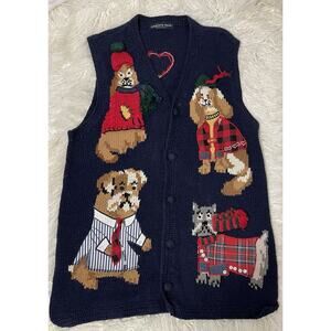 Eagle's Eye novelty cardigan sweater vest DOGS wearing clothes